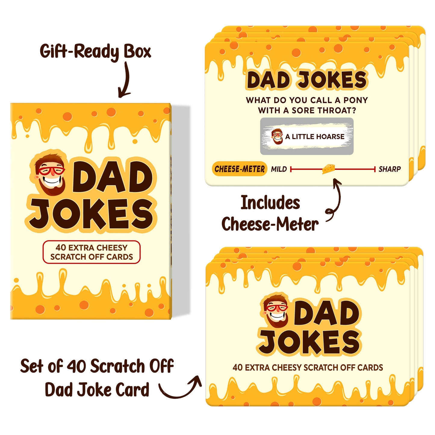 Gifts for Dad - Scratch Off Dad Jokes - Dad Gifts for Fathers Day, Funny Gifts, Dad Birthday Gift, Gifts for Husband, White Elephant Gifts for Adults, Gifts for Men, Cool Stuff - FB059