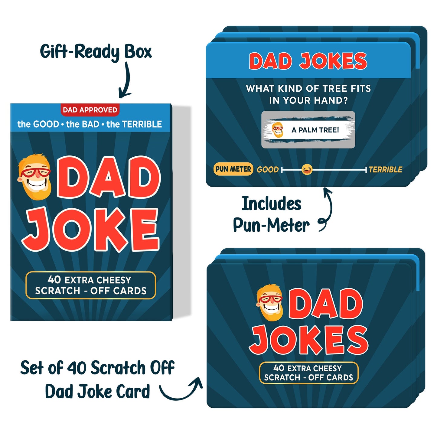 Gifts for Dad - Scratch Off Dad Jokes - Dad Gifts for Fathers Day, Funny Gifts, Dad Birthday Gift, Gifts for Husband, White Elephant Gifts for Adults, Gifts for Men, Cool Stuff - FB062