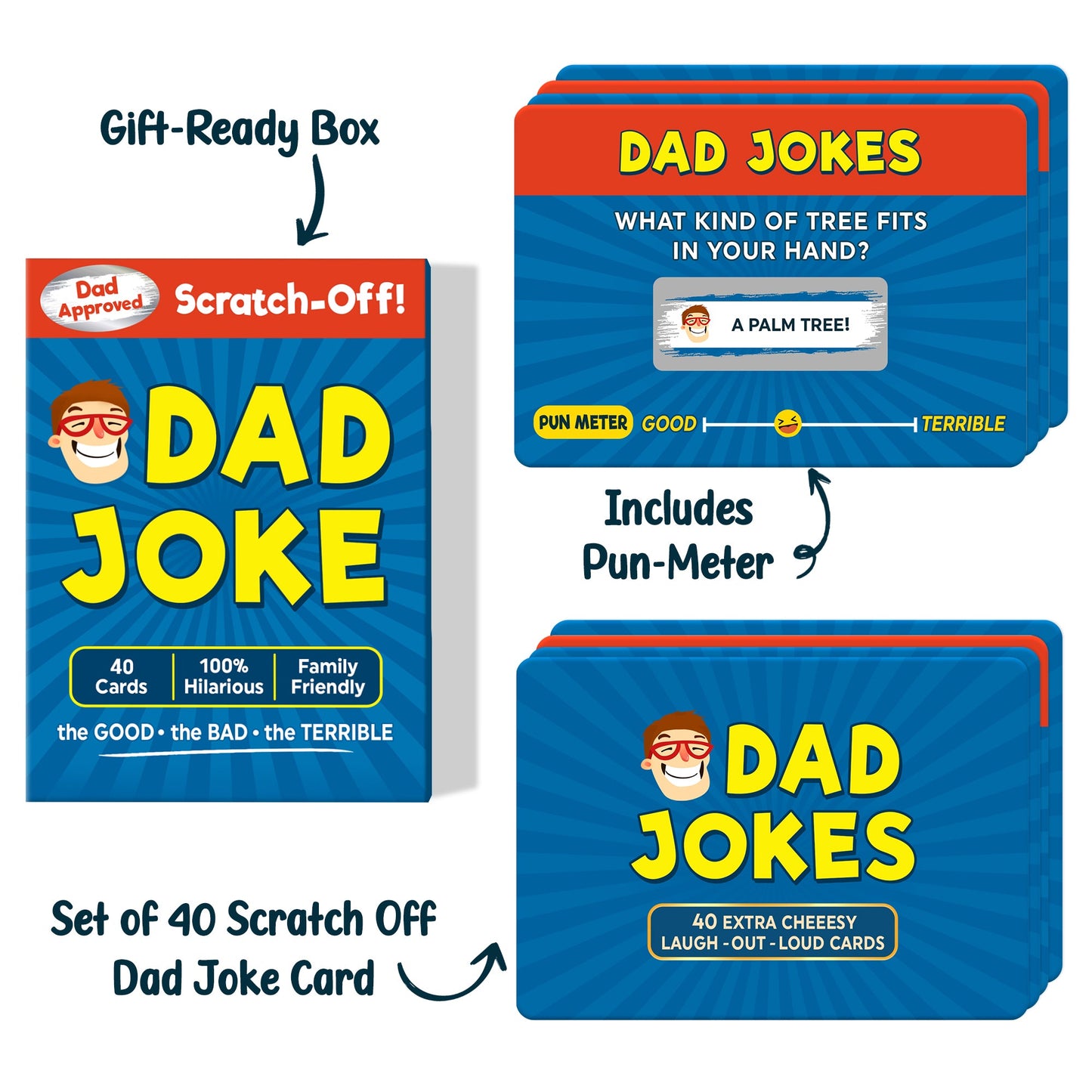 Gifts for Dad - Scratch Off Dad Jokes - Dad Gifts for Fathers Day, Funny Gifts, Dad Birthday Gift, Gifts for Husband, White Elephant Gifts for Adults, Gifts for Men, Cool Stuff - FB060
