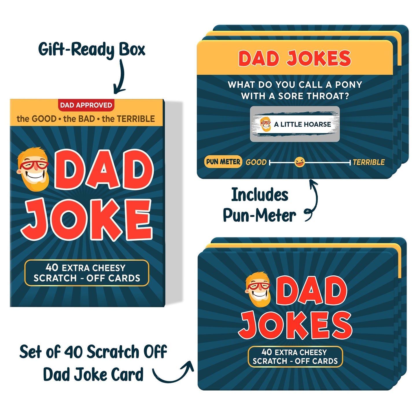 Gifts for Dad - Scratch Off Dad Jokes - Dad Gifts for Fathers Day, Funny Gifts, Dad Birthday Gift, Gifts for Husband, White Elephant Gifts for Adults, Gifts for Men, Cool Stuff - FB061