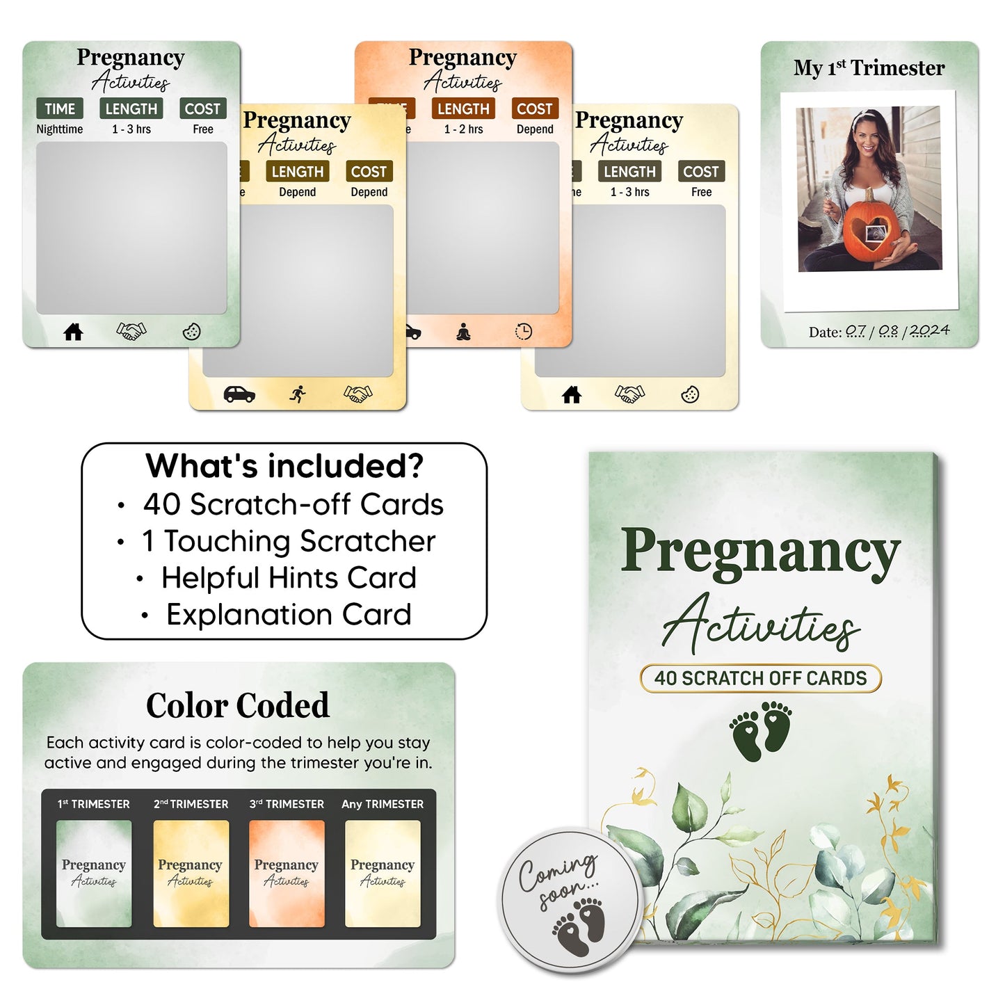 40 Fun Scratch Off Activities to do While Pregnant - Create Everlasting Memories of Your Pregnancy - Unique Gift for Expecting Mom - FB052
