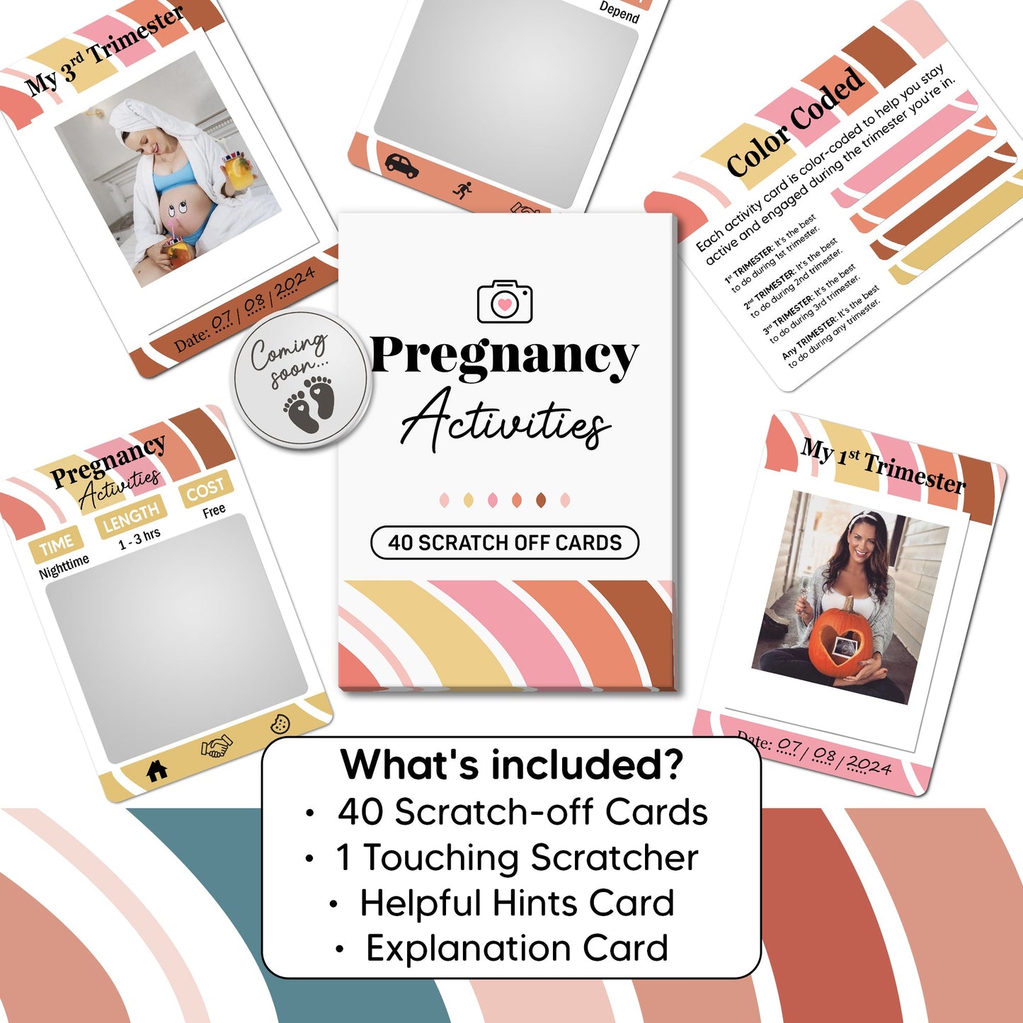 40 Fun Scratch Off Activities to do While Pregnant - Create Everlasting Memories of Your Pregnancy - Unique Gift for Expecting Mom - FB057