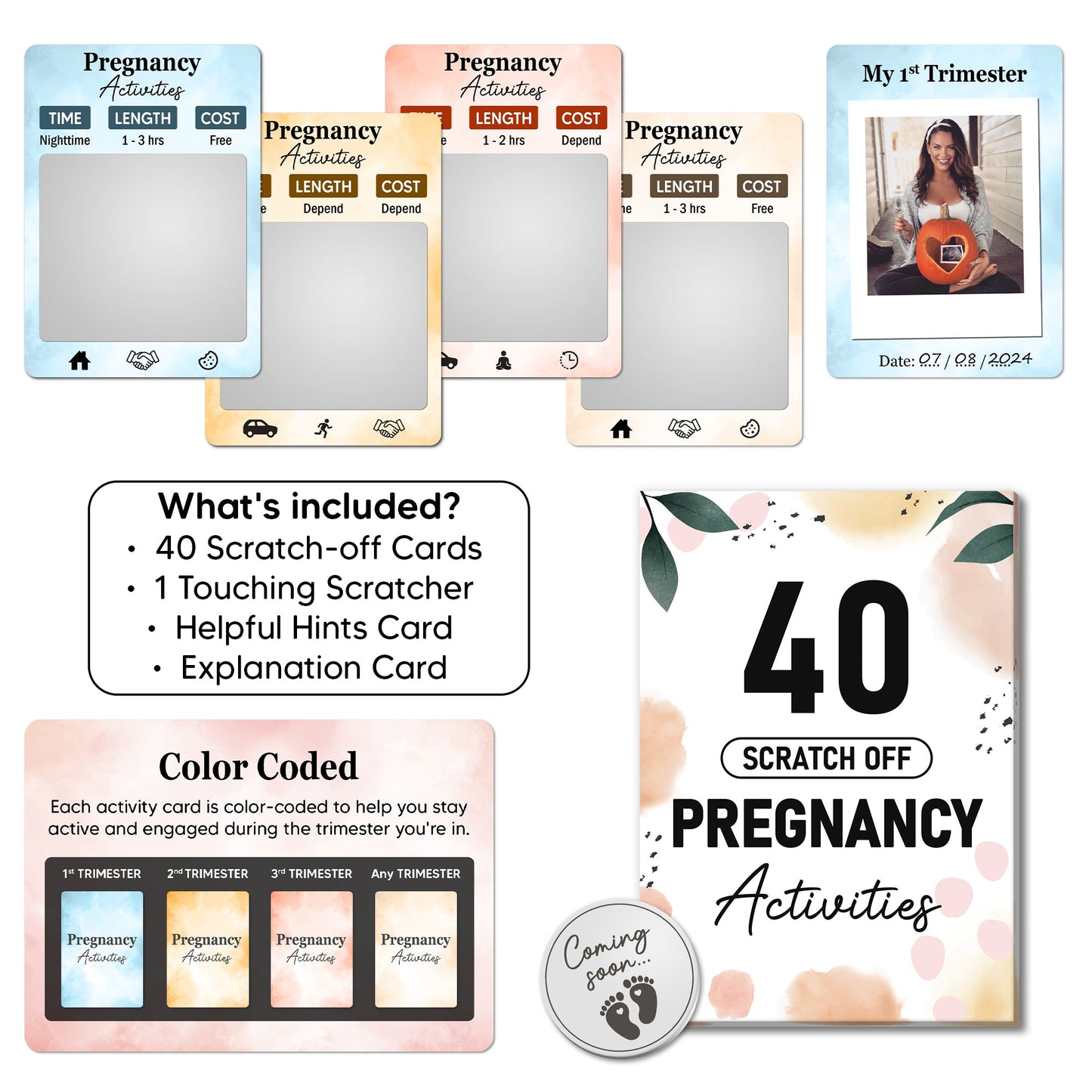 40 Fun Scratch Off Activities to do While Pregnant - Create Everlasting Memories of Your Pregnancy - Unique Gift for Expecting Mom - FB056