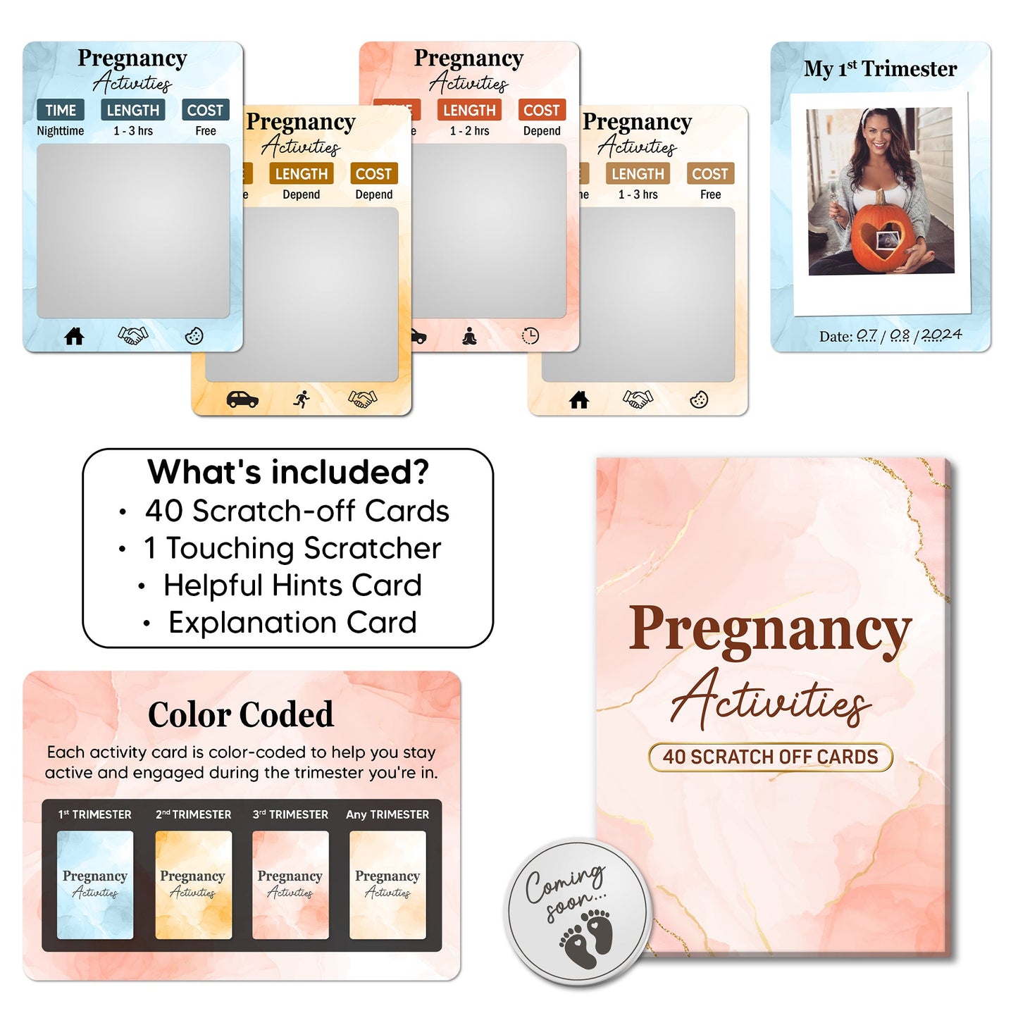 40 Fun Scratch Off Activities to do While Pregnant - Create Everlasting Memories of Your Pregnancy - Unique Gift for Expecting Mom - FB051