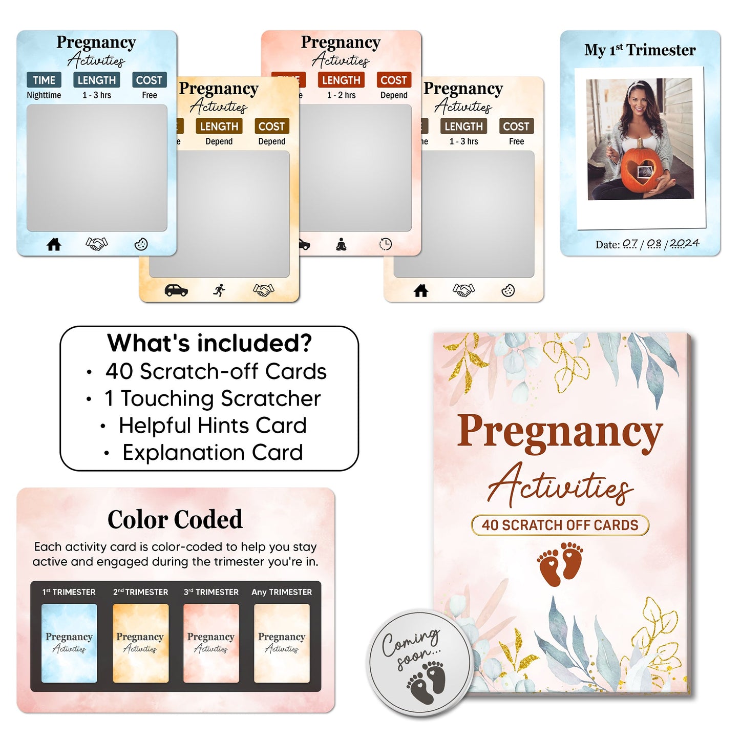 40 Fun Scratch Off Activities to do While Pregnant - Create Everlasting Memories of Your Pregnancy - Unique Gift for Expecting Mom - FB053