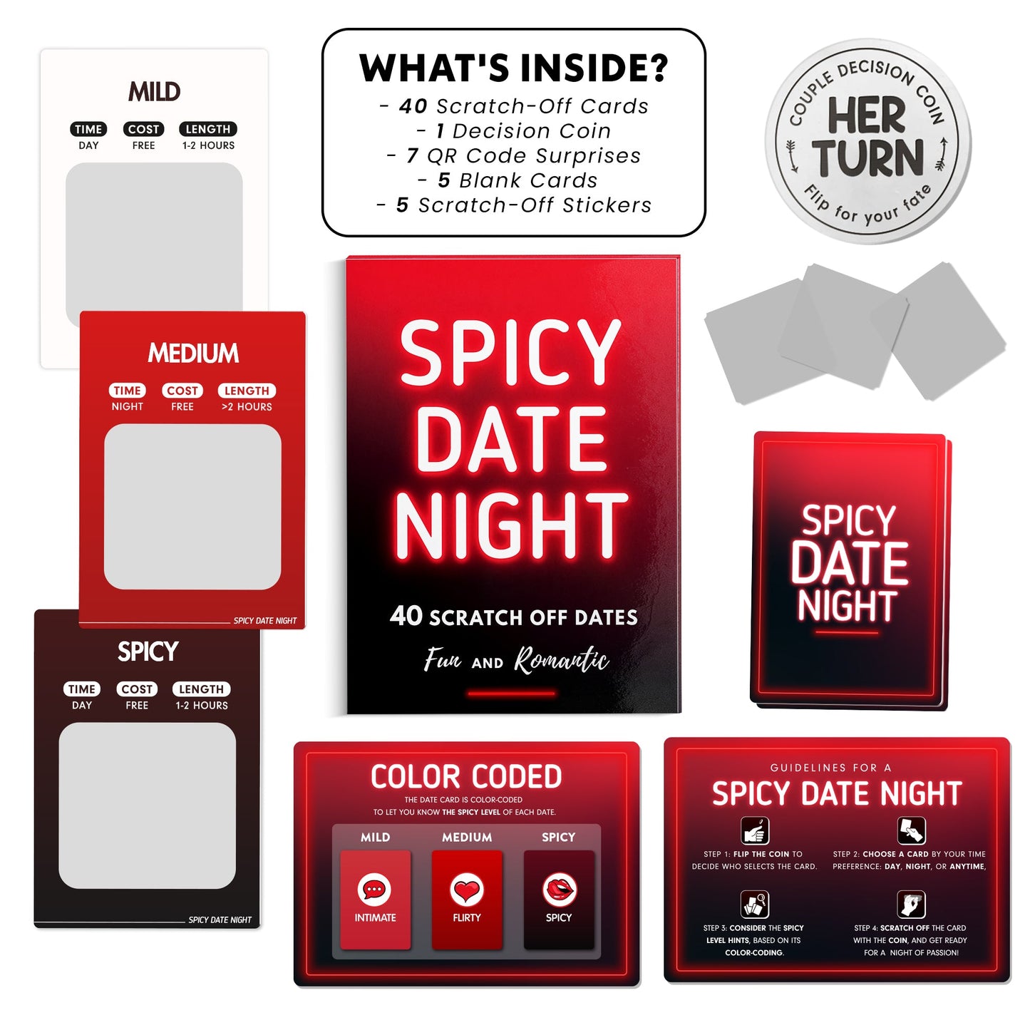 Date Night Scratch Card - Gift for Him, Xmas Gift for Him, Scratch Card, Anniversary Gift, Birthday Gift for Him, Gift for boyfriend, Gift for husband, gift for man - FB069